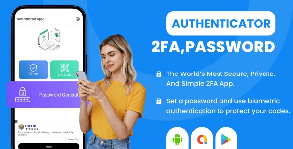 2FA Authenticator Two Factor Auth 2FA OTP Password 2FA QR Code Scanner
