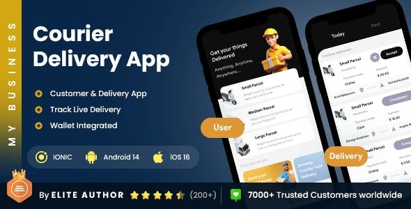 4 App Template Delivery App Parcel Delivery App Pickup Delivery App Courier App