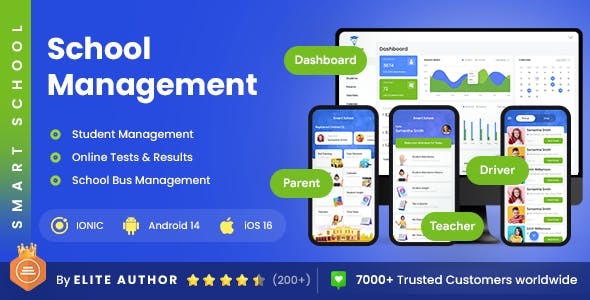 4 App Template School Management App Students Dashboard School Bus App Smart School