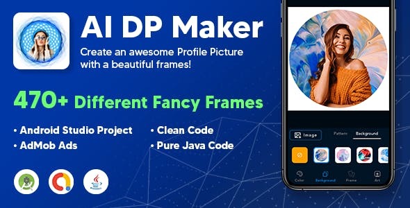 AI DP Maker Frames Drip Art Patterns Profile Picture Maker Profile Picture Border AdMob Ads