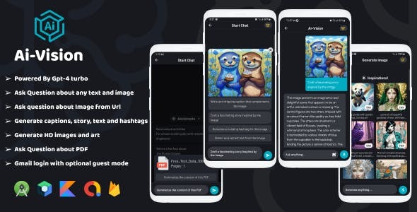 AiVision Powered By Chat GPT 4 turbo Image Input AI Chat Complete Android App