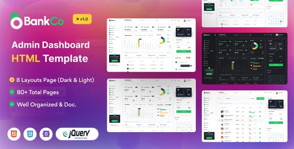 Bankco Admin Dashboard HTML Templates