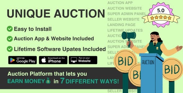 BidQueen Unique Bid Auction System