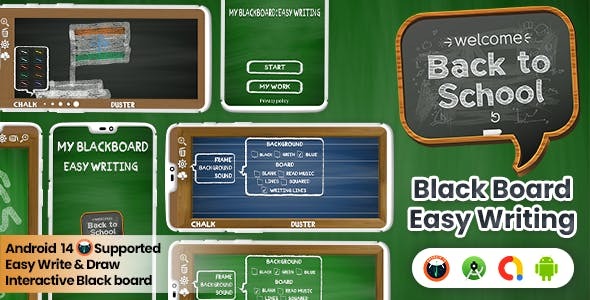 Black Board Easy Writing Easy Write Draw Interactive Black board