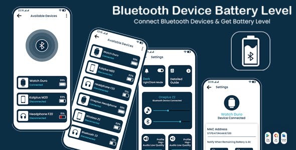 Bluetooth Device Battery Level HeadSet Bluetooth Devices and Pair Bluetooth Notification