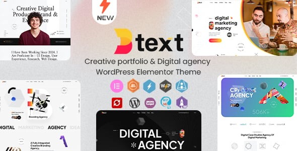 Btext Creative Portfolio Digital Agency WordPress Elementor Theme