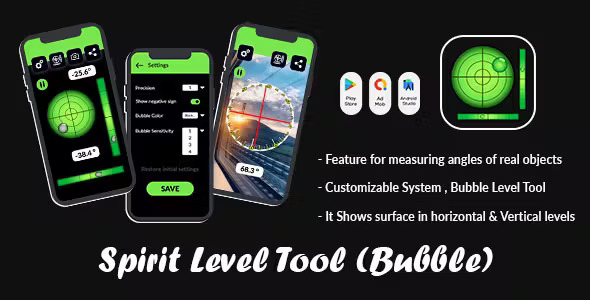 Bubble Level Tool Level Tool Ruler Spirit Level Surface Level Pocket Bubble Level Tool App