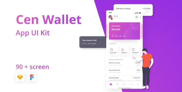 Cen Bank and Wallet Mobile UI Kit for Finance