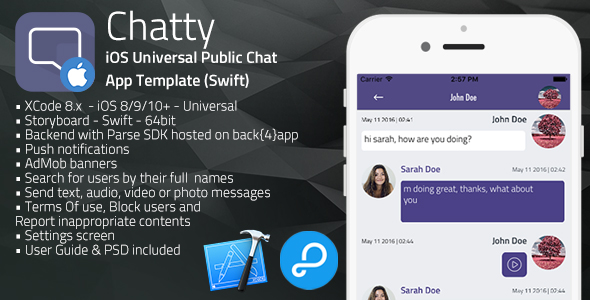 Chatty iOS Universal Chat App Template