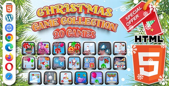 Christmas Games Collection 01 HTML5 20 Games Pack