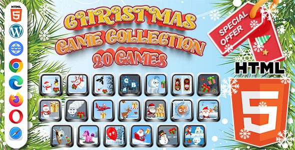 Christmas Games Collection 02 HTML5 20 Games Pack