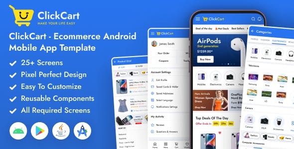 ClickCart eCommerce Android Mobile App Template