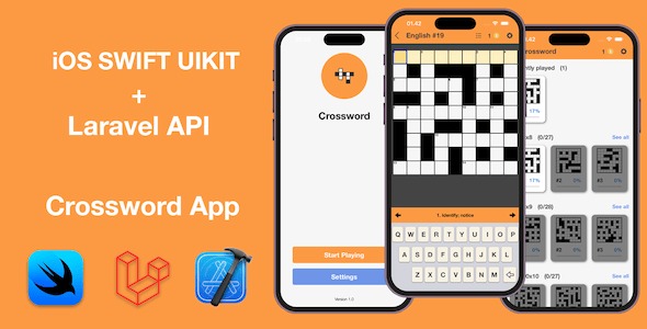 Crossword Game iOS Swift Laravel API Bonus CrosswordMaker App