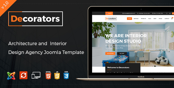 Decorators Joomla Template for Architecture Modern Interior Design Studio