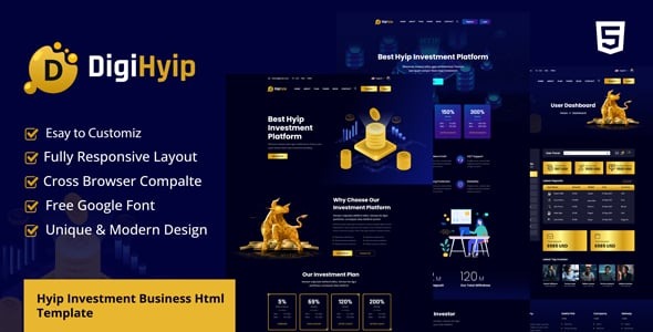 DigiHyip Hyip Investment Business HTML Template