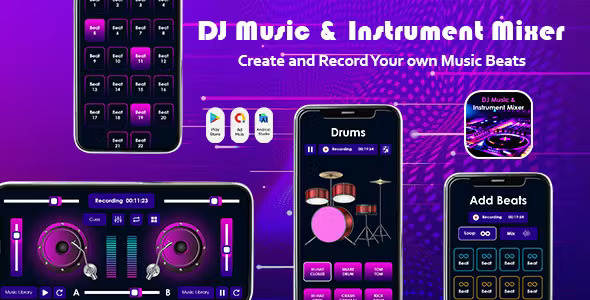 DJ Music And Instrument Mixer DJ Mix Studio Music Editor Remix Maker Looper Beat Mixer