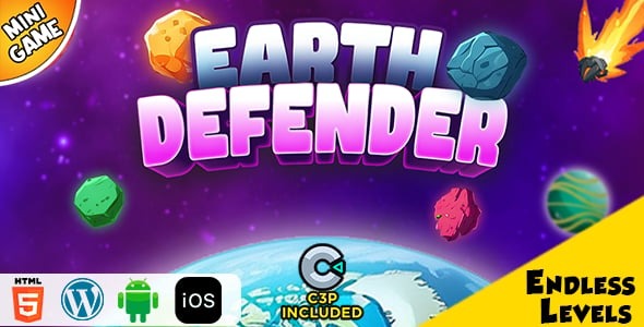 Earth Defender HTML5 Construct 3 Game