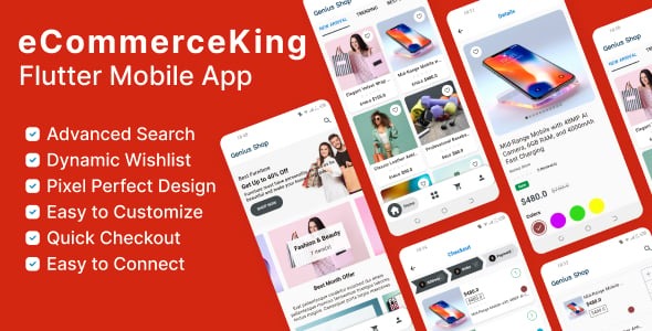 eCommerceKING APP Multi vendor Online Store Android and IOS Flutter App