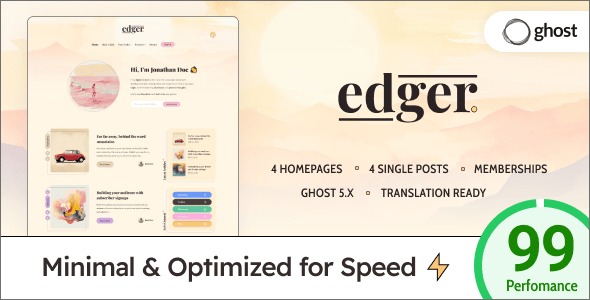 Edger Modern Lightweight Blog for Ghost