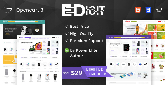 eDigit Multipurpose OpenCart 3 Theme