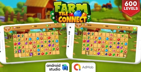 Farm Tile Connect Matching Game Android Studio Project with AdMob Ads Ready to Publish