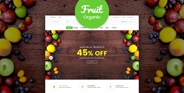 Fruit Shop Organic Food Responsive Magento 2 Theme