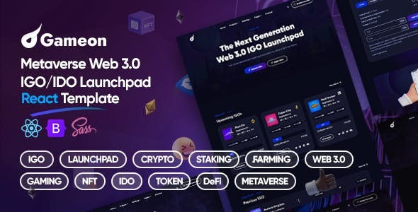 Gameon Metaverse IGO Launchpad React Template