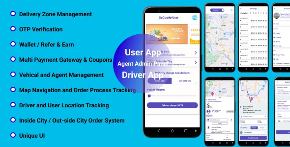 GoCourier On Demand Delivery System Native App Service Provider Backend Driver Vendor app