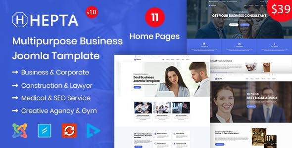 Hepta Multipurpose Business Joomla Template