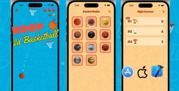 Hoop 2D Basketball Game SWIFTUI IOS GAME PLAY