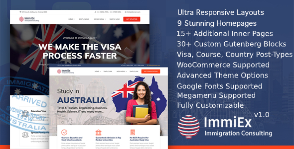 ImmiEx Immigration and Visa Consulting WordPress Theme