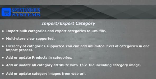 Import Export Categories Magento2