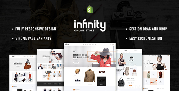 Infinity Multipurpose Responsive Shopify Theme with Section Drag Drop