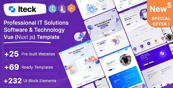 Iteck Vue Software Technology Template