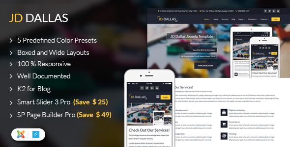 JD Dallas Responsive Business Joomla 3.7 Template