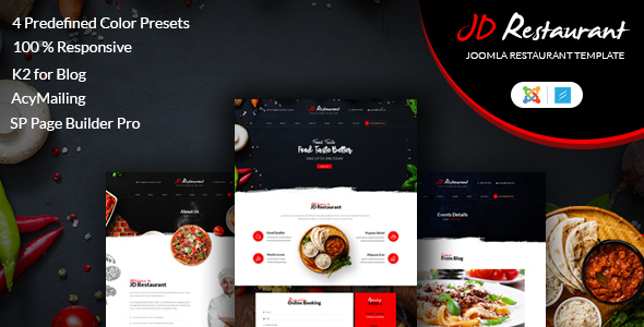 JD Restaurant Responsive Joomla Restaurant Template