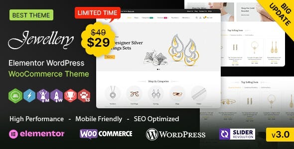 Jewellery WP Elementor WooCommerce Responsive Theme