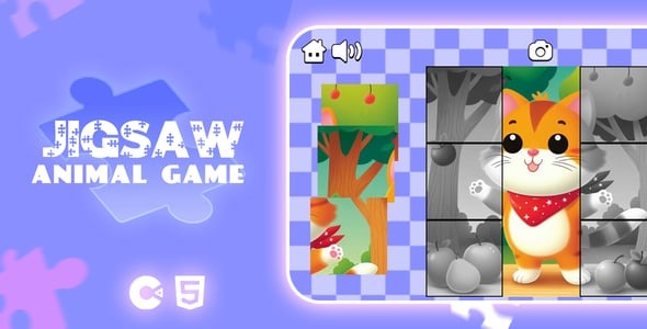 Jigsaw Animal HTML5 Educational Game Construct 3