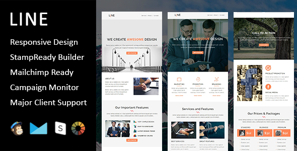 Line Multipurpose Responsive Email Template Stampready Builder