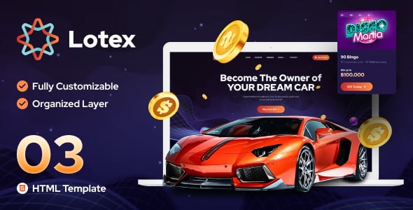 Lotex Online Lotto Lottery HTML Template