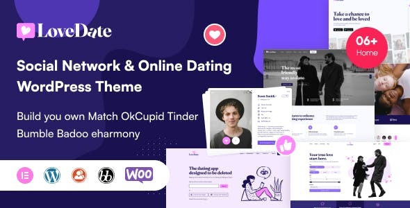 LoveDate Social Dating Network WordPress Theme