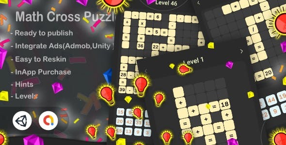 Math Cross PuzzleUnity GameAdmobiOSAndroid