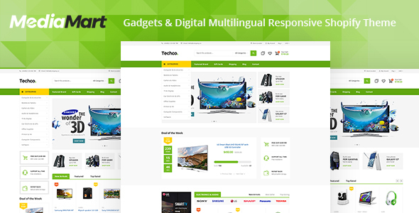 MediaMart Electronic Computer Gadgets Digital Multilingual Responsive Shopify Theme