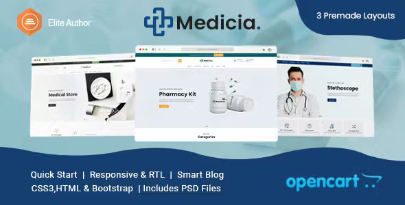 Medicia Health and Medical Store OpenCart Theme