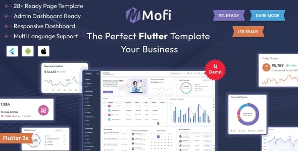 Mofi Multipurpose Flutter Admin Panel Dashboard Template Flutter UI Kit