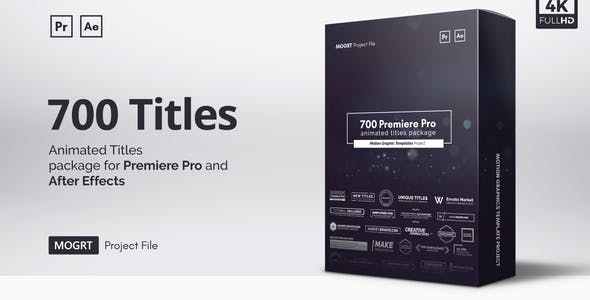 Mogrt Titles 300 Animated Titles for Premiere Pro After Effects