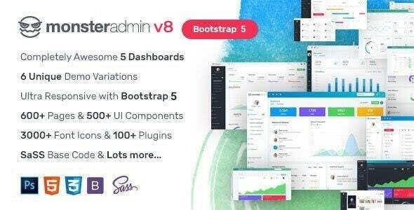 Monster Most Complete Bootstrap 5 Admin Template