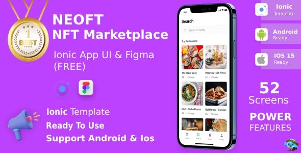 NFT MarketPlace App ANDROID IOS FIGMA UI Kit Ionic NeoNFT