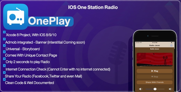 OnePlay One Station Radio Appobjective c