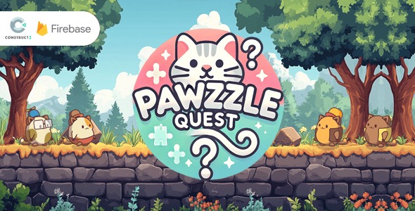 Pawzzle Quest HTML5 Quiz Game Construct 3 Firebase Leaderboard No plugin